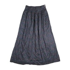 David Brooks Vintage Maxi Skirt Dark Pleated Women's Size 6 USA Made Cottagecore